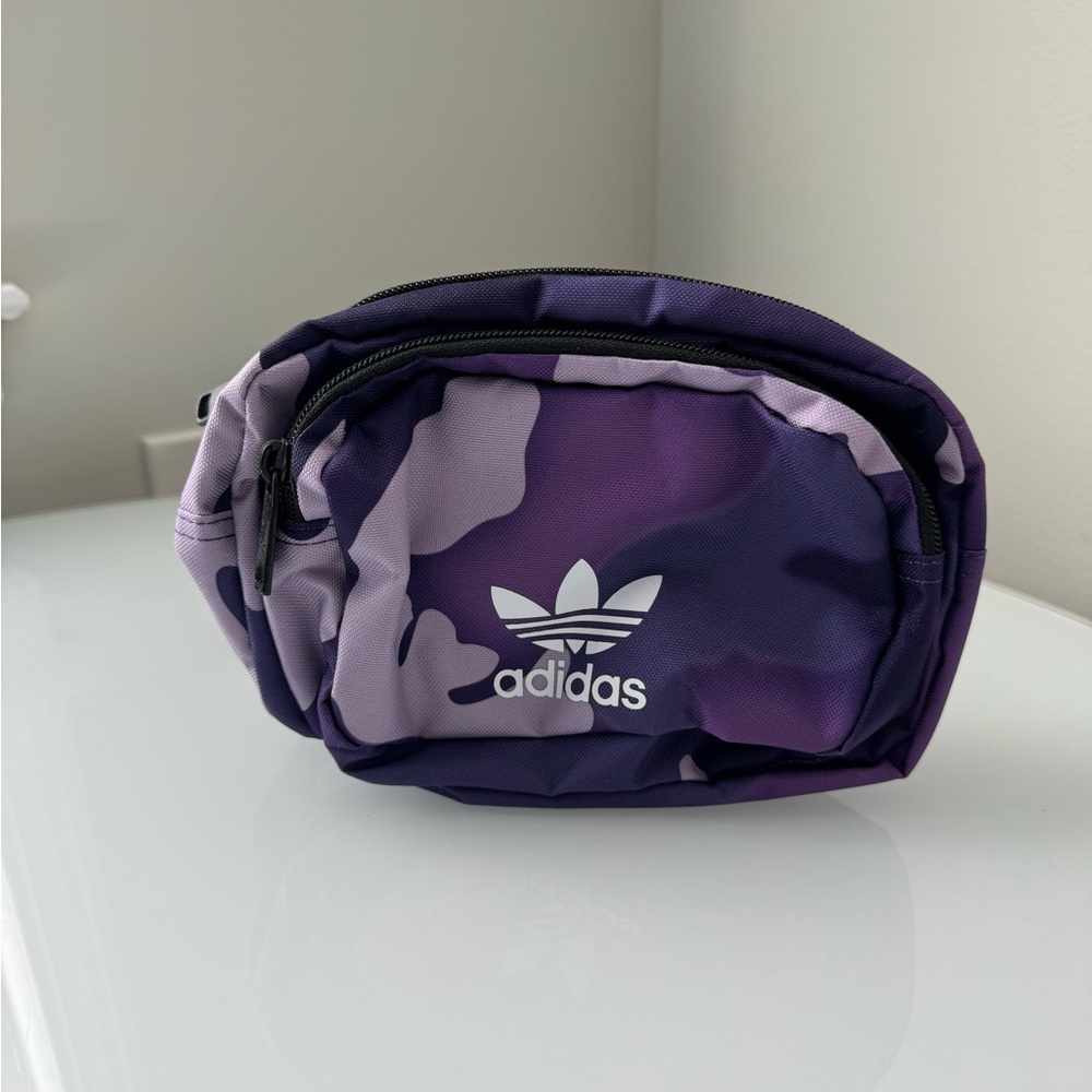 Adidas Purple Camo Recycled Polyester Fanny Pack Belt Bag Retro 80s Streetwear